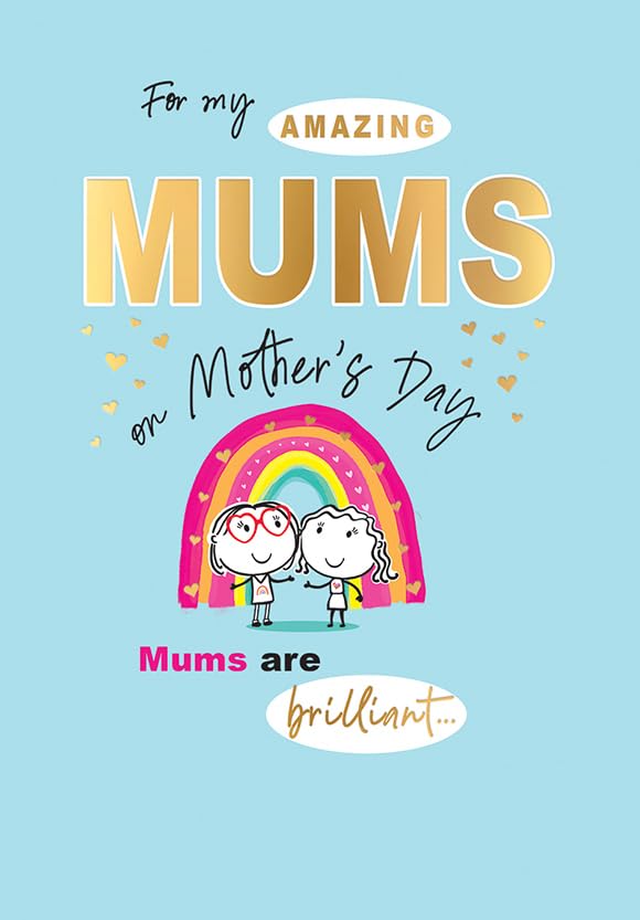 Piccadilly Greetings Mother's Day Card, For My Amazing Mums, Two Mums, 9 x 6 inches, A51462