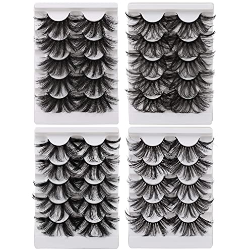 Winifred 25MM Lashes Fluffy Dramatic False Eyelashes 25mm 3D Faux Mink Lashes Long Volume Fake Eyelashes 20 Pairs 4 Styles