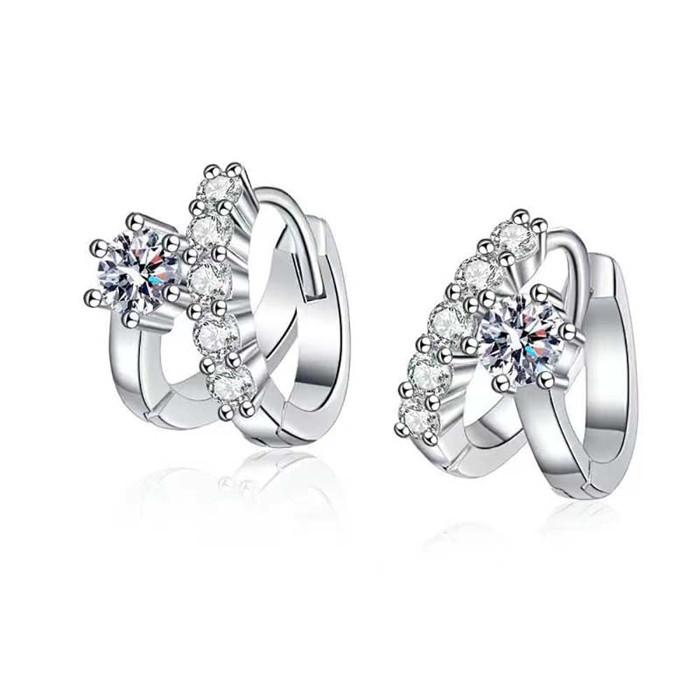 Piccolo Cerchio Moissanite Orecchini A Cerchio Argento Sterling Moissanite Huggie Orecchini per Le Donne Femminile Piccoli Gioielli Regali
