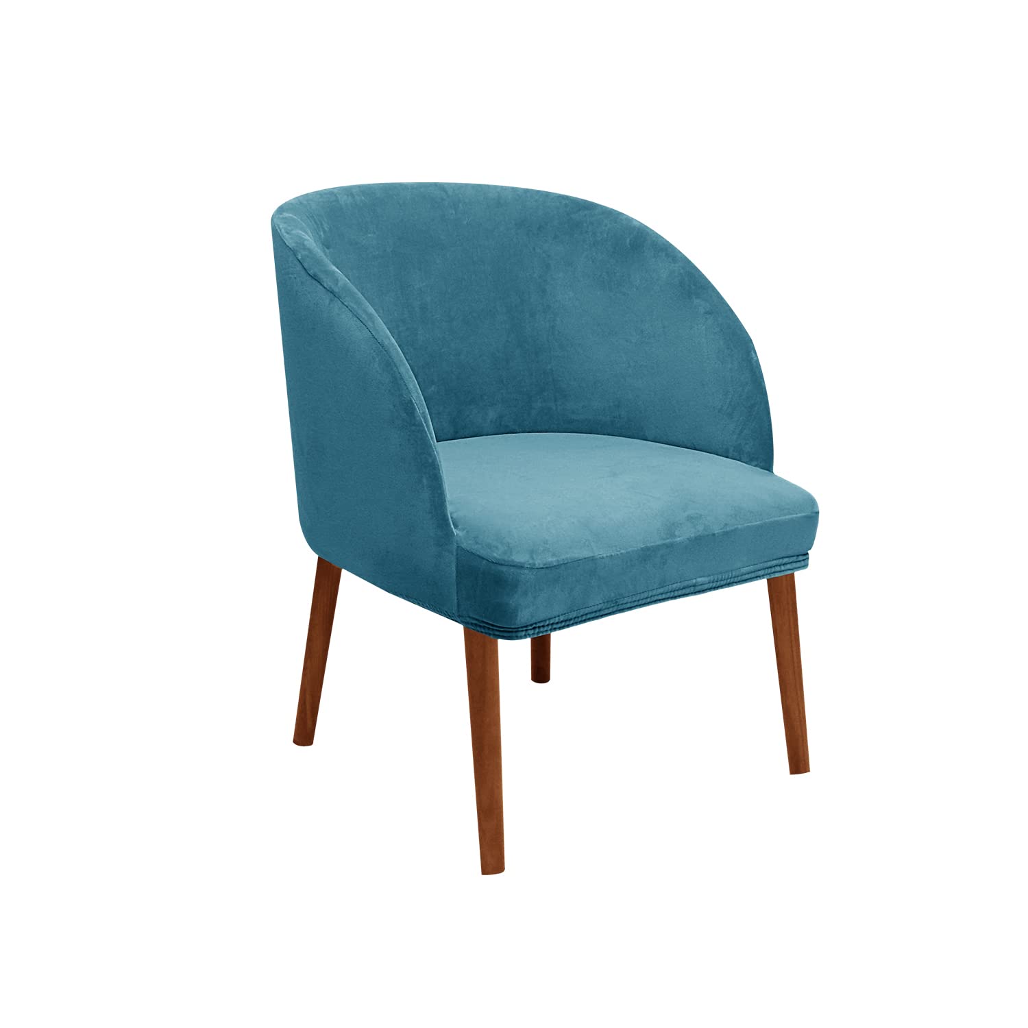 XGANGM Set of 4/6 Dining Room Chair Cover Curved Round Back Swivel Velvet Stretch Dining Chair slipcover with ArmsModern Accent Kitchen Wingback Chair Protector,peacock blue,2PCS