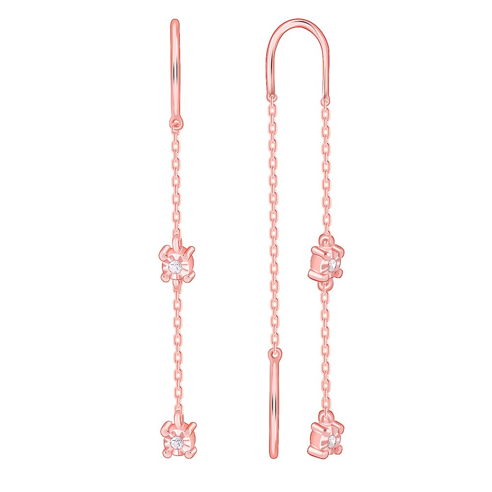 925 Silver Rose Gold Classic Sui Dhaga Earrings| Drops to Gift Women & Girls | With Certificate of Authenticity and 925 Stamp | 6 Months Warranty-image-17