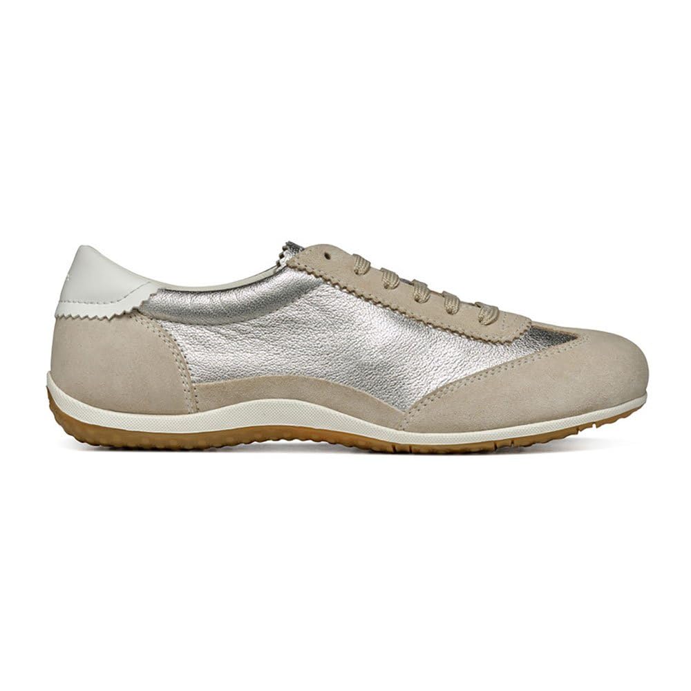 Geox Women D Vega A Sneaker, Lt Taupe Lt Gold