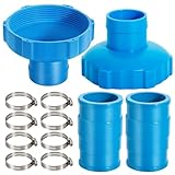 UMONIE 2 Pack Pool Vacuum Hose B Adapter Connector Kit with 8 Clamps Compatible with 1.5 Inch Intex Hose Connector Replacement for Above-Ground Pools Skimmer Surface Vacuum