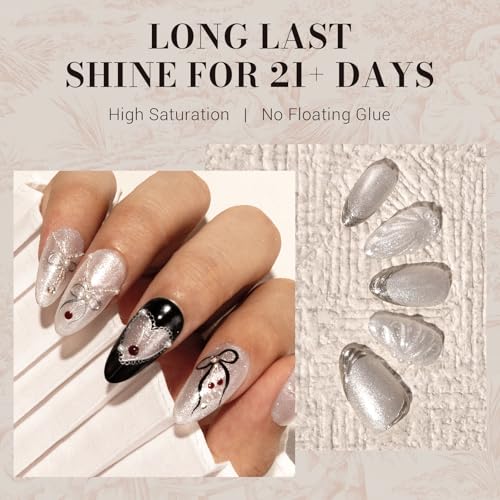 Image of MelodySusie White Glitter Gel Nail Polish,0.5fl oz Soak Off UV LED Pure White Sparkle Glitter Gel Polish Gift for Women Nail Art Manicure Salon DIY Nail Design Decoration at Home-z054