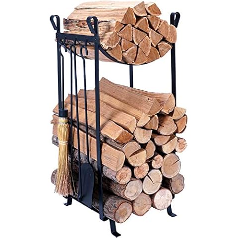 4 Pcs Fireplace Tools Sets Black Handle Wrought Iron Fire Tool Cover