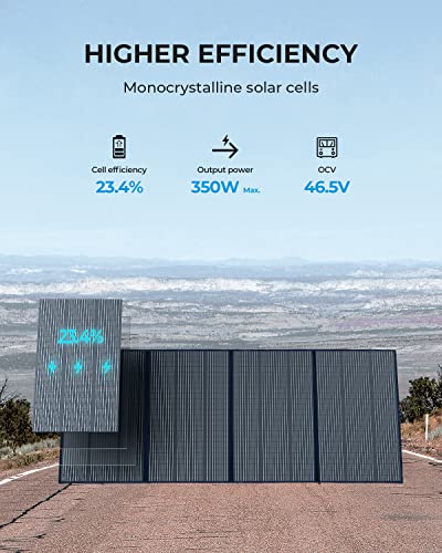 Image of BLUETTI 350W Solar Panel for Solar Generator AC70 AC180 AC240 AC200L Elite 200 V2 AC300&B300K AC500&B300K, Foldable Solar Charger for RV, Camping, Power Outage