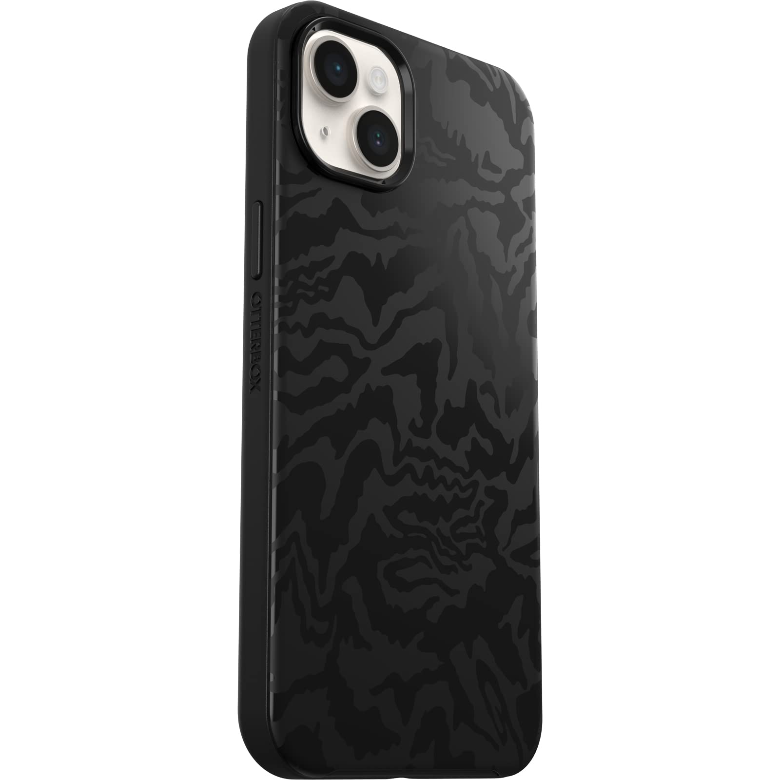 OtterBox Cover per iPhone 14 Plus Symmetry+ con MagSafe, resistente a shock e cadute;sottile, testata 3x vs le norme MIL-STD 810G, protezione antimicrobica, Nero/Fabric