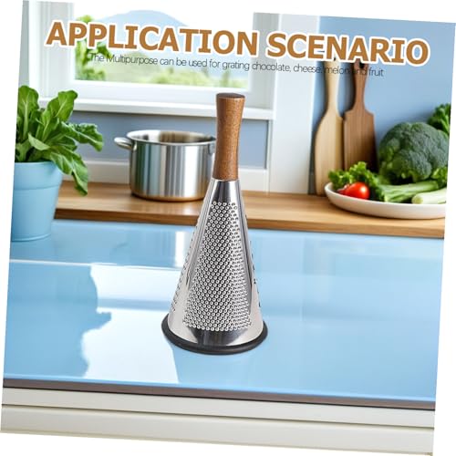 Rallador de Queso de Acero Inoxidable con Mango de Madera miniatura 5