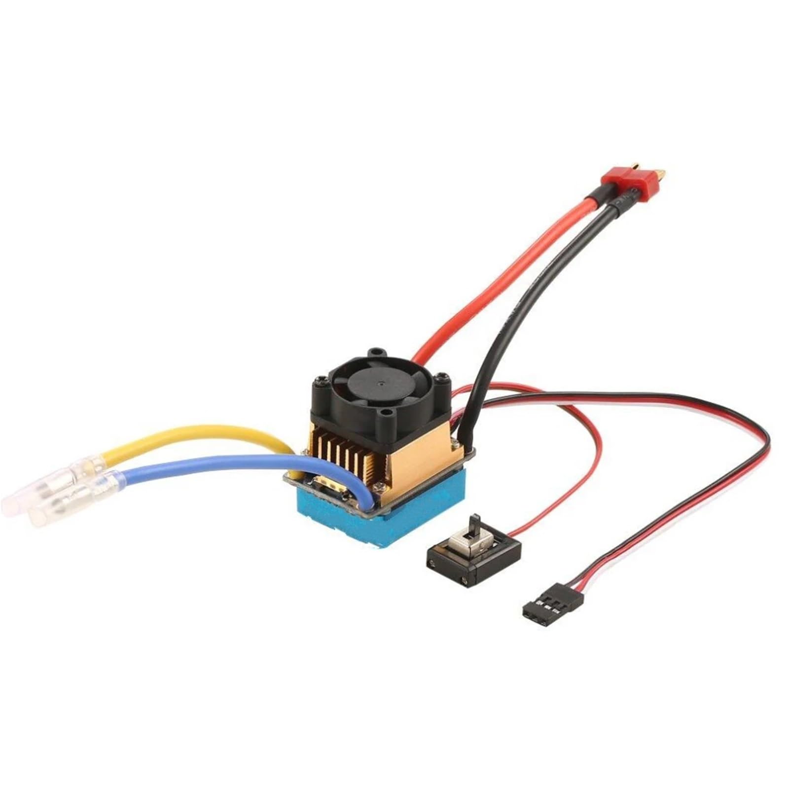Per 1/10 60A Dual Mode Regolatore Velocità Spazzolato ESC Con Ventola Raffreddamento 2-3S LiPo 6-9NiMH RC Ricambi Auto Accessori ESC RC
