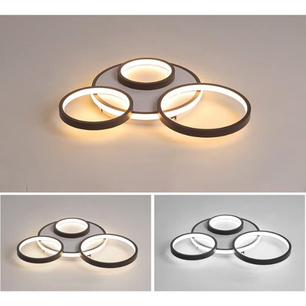Nowoczesna lampa sufitowa LED możliwością przyciemniania lampa wisząca z pilotem okrągły żyrandol lampa do salonu akrylowy abażur sypialnia jadalnia kuchnia biurowe sali oświetlenie,4 heads