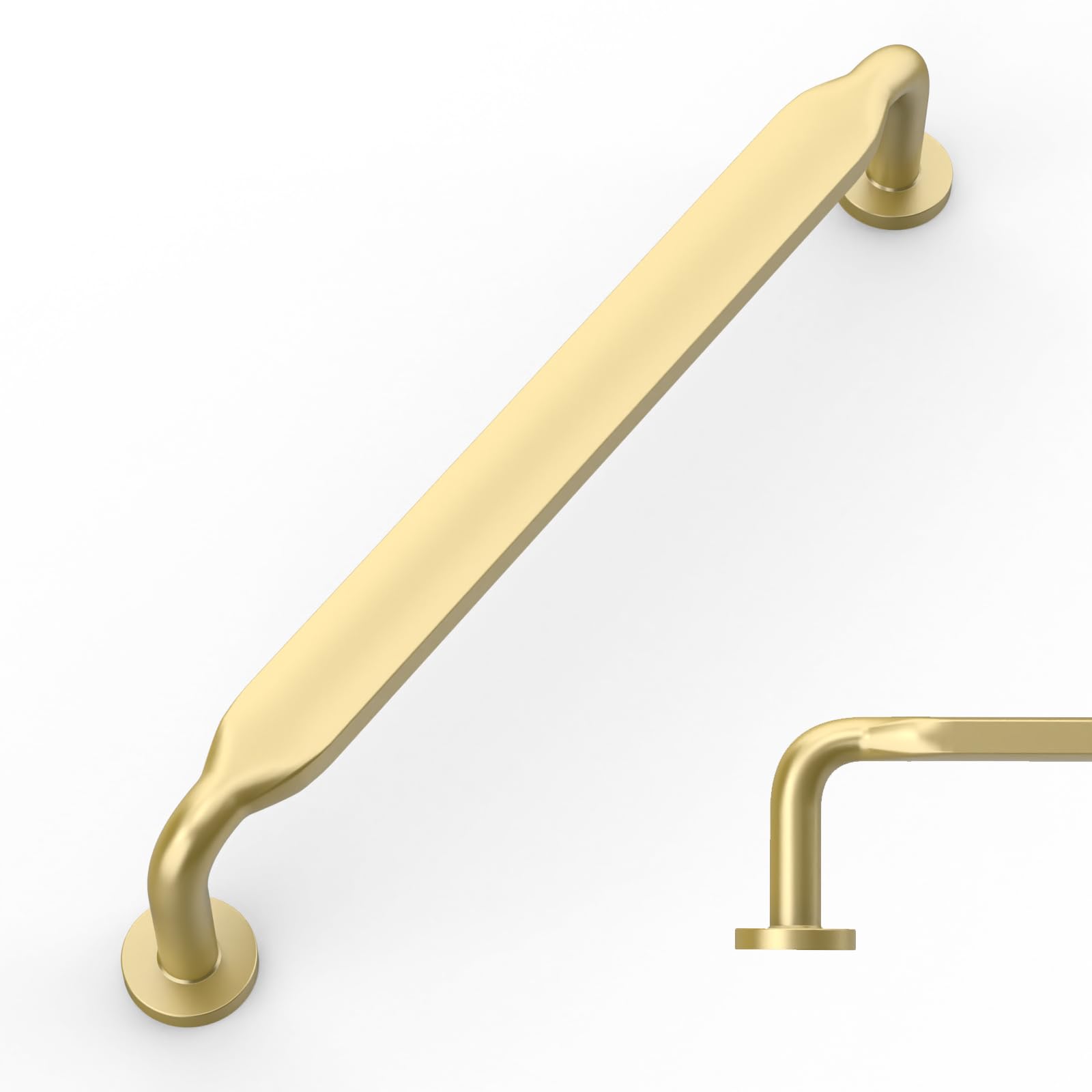 Amerdeco 10 Pack Brushed Gold Cabinet Pulls 5 Inch(128mm) Hole Centers Kitchen Cabinet Handles Solid Zinc Alloy Cabinet Hardware Drawer Pulls ZH0051