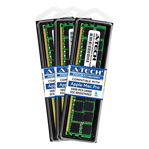 A-Tech for Apple 48GB �L�b�g (3X 16GB) DDR3 1867MHz / 1866MHz PC3-14900 Mac Pro Late 2013 MacPro6,1 ME253LL/A A1481 MD878LL/A ������ R