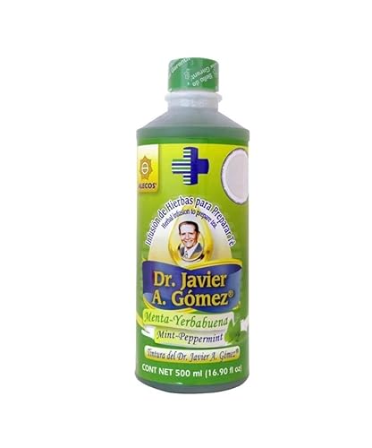 Alecos Tintura Infusion de Yerbas del Dr. Javier A. Gómez Menta Yerbabuena Frasco 16.9 fl oz (16.9 fl oz), Verde, Medio, 16.9 Fl Oz, 1.1 libras,