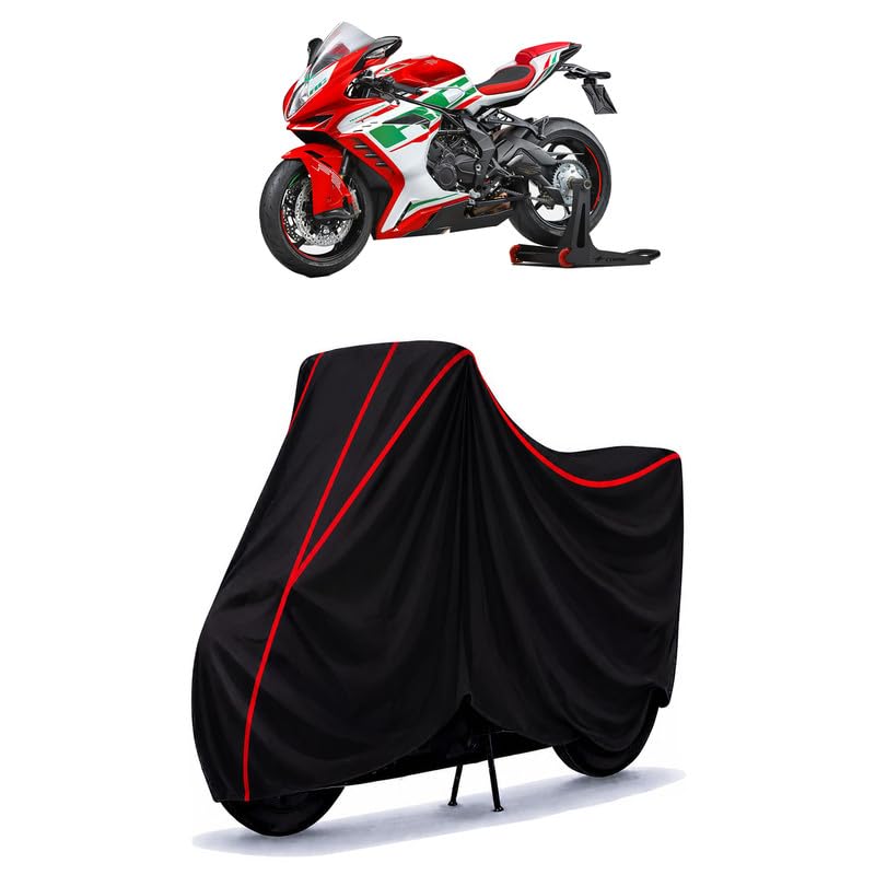 Image of MV Agusta F3 RC Water Resistant Bike Cover for All Motorcycles & Rain | Heavy Duty Taffeta Fabric | UV Protection, Dustproof, Scratchproof | All Weather Two Wheeler Body Cover with Elastic Bottom