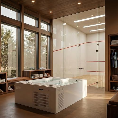 Image of Empava Luxury 79 inch Dual-Zone Hot & Cold Tub: Whirlpool Bathtub with Hydro-Massage & Cold Plunge with Smart Chiller - Featuring Ozone, App Control for Recovery & Wellness Rituals