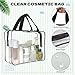 GEMLORD 12 Pieces Large Clear Cosmetic Organizer Makeup Bag, Clear PVC Travel Toiletry Bags with Zipper and Handle, Plastic Tote Bags for Beach, Traveling, Shopping, Storage