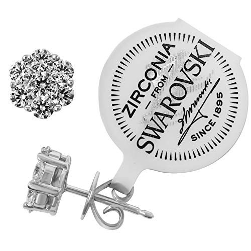 925 Sterling Silver Cz Flower Stud Earrings, 2 Ct3