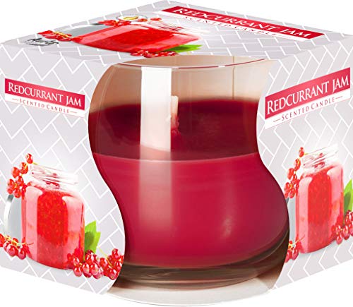 Bispol FRAGRED Glass Candles 24 Hours Burning Diameter 7.9 cm Height 7.2 cm Scent: Currant Jam