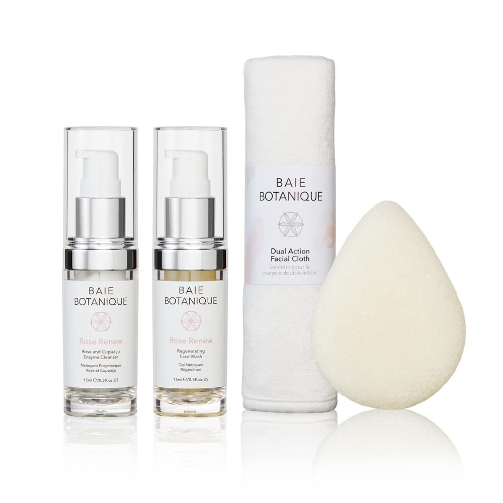 Baie Botanique Rose Renew Double Cleanse Edit - Natural, Vegan, Organic & Luxury Cleansing Skincare Set