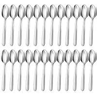 BEWOS 24 Stück Suppenlöffel Set, 8 Zoll (20,4cm) Löffel Set, Edelstahl Esslöffel, Spiegelpoliert Tafellöffel, Spülmaschinenfest, Silber Löffel für Haus, Küche oder Restaurant