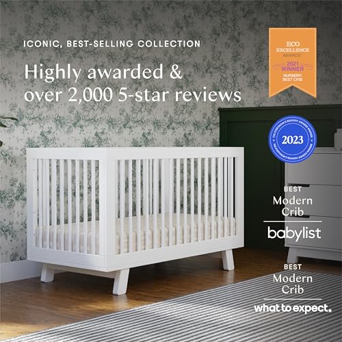 Babyletto Hudson 3-in-1 Convertible Baby Crib with Toddler Bed & Daybed Conversion - Easy to Assemble - GREENGUARD Gold Certified w/ 4 Adjustable Mattress Heights - White - Image 5