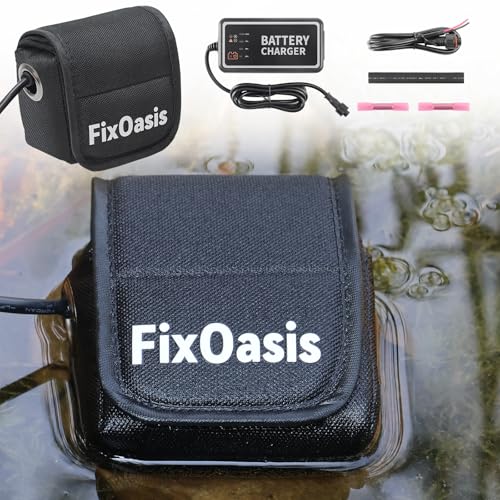 FixOasis High-Capacity Fish Finder Battery and Charger Kit,Compact & Portable for Kayak,Compatible with GPS,Fish Finders,and Most 12V Electronics,with a Reusable Lifespan of at Least 5 Years