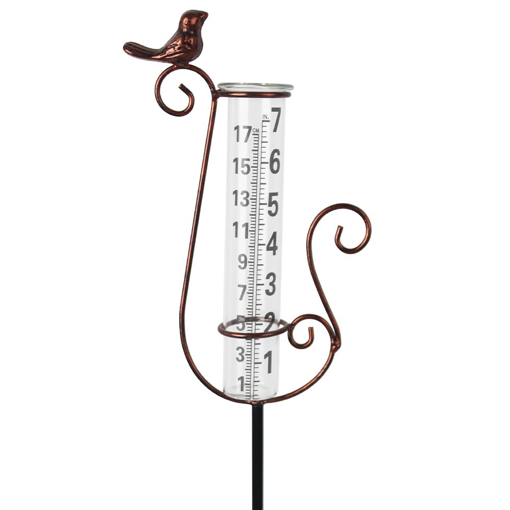 HOBYLUBY Cardinal Glass 7 Inch Rain Gauge