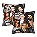 Johnny Depp - Juego de 2 fundas de almohada cuadradas con impresión de doble cara, fundas de almohada para sofá, dormitorio, coche, 16 x 16 pulgadas