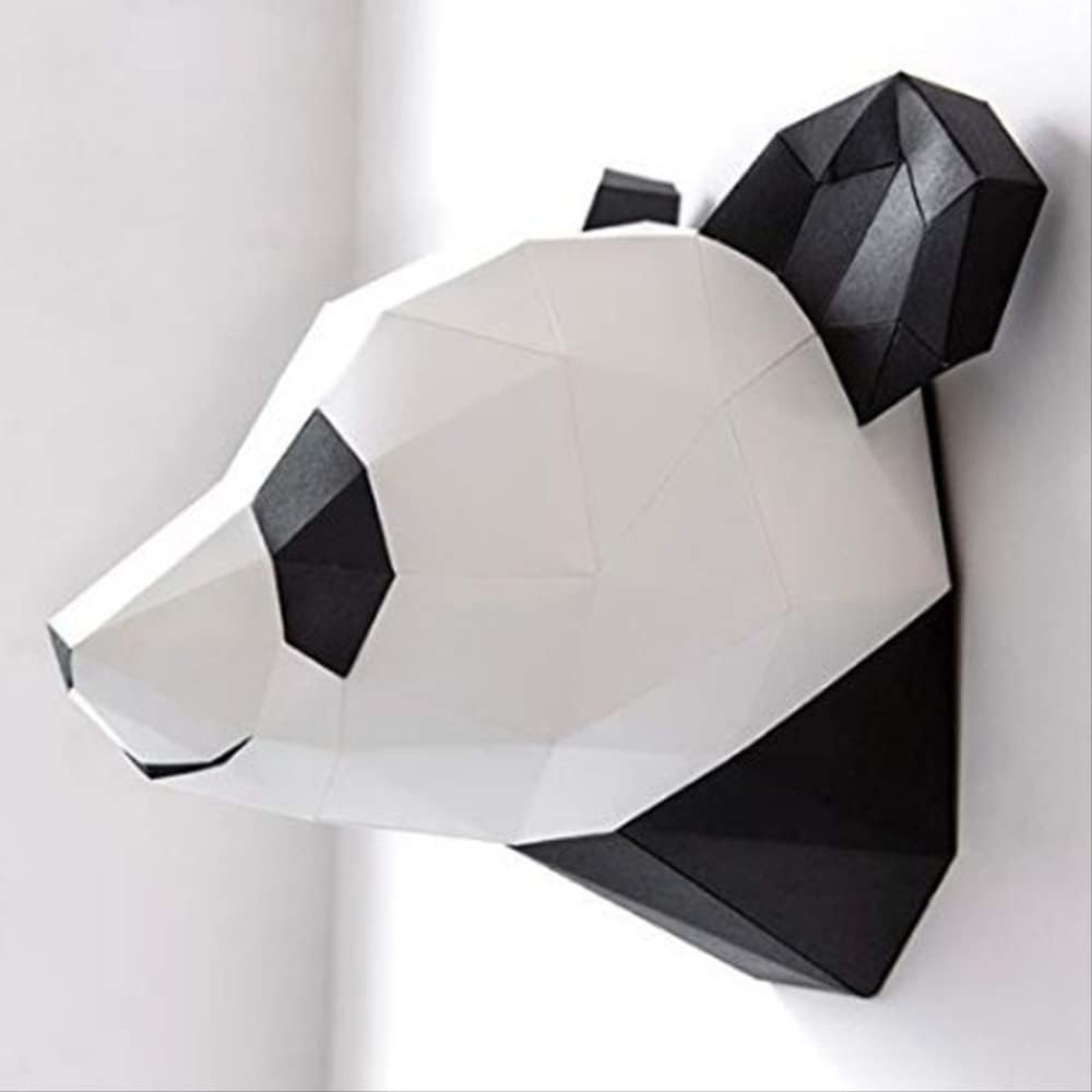 YAIUNHIQ Panda 3D paper model origami paper animal sculpture, papercraft kit, 3D origami kit to assemble by hand