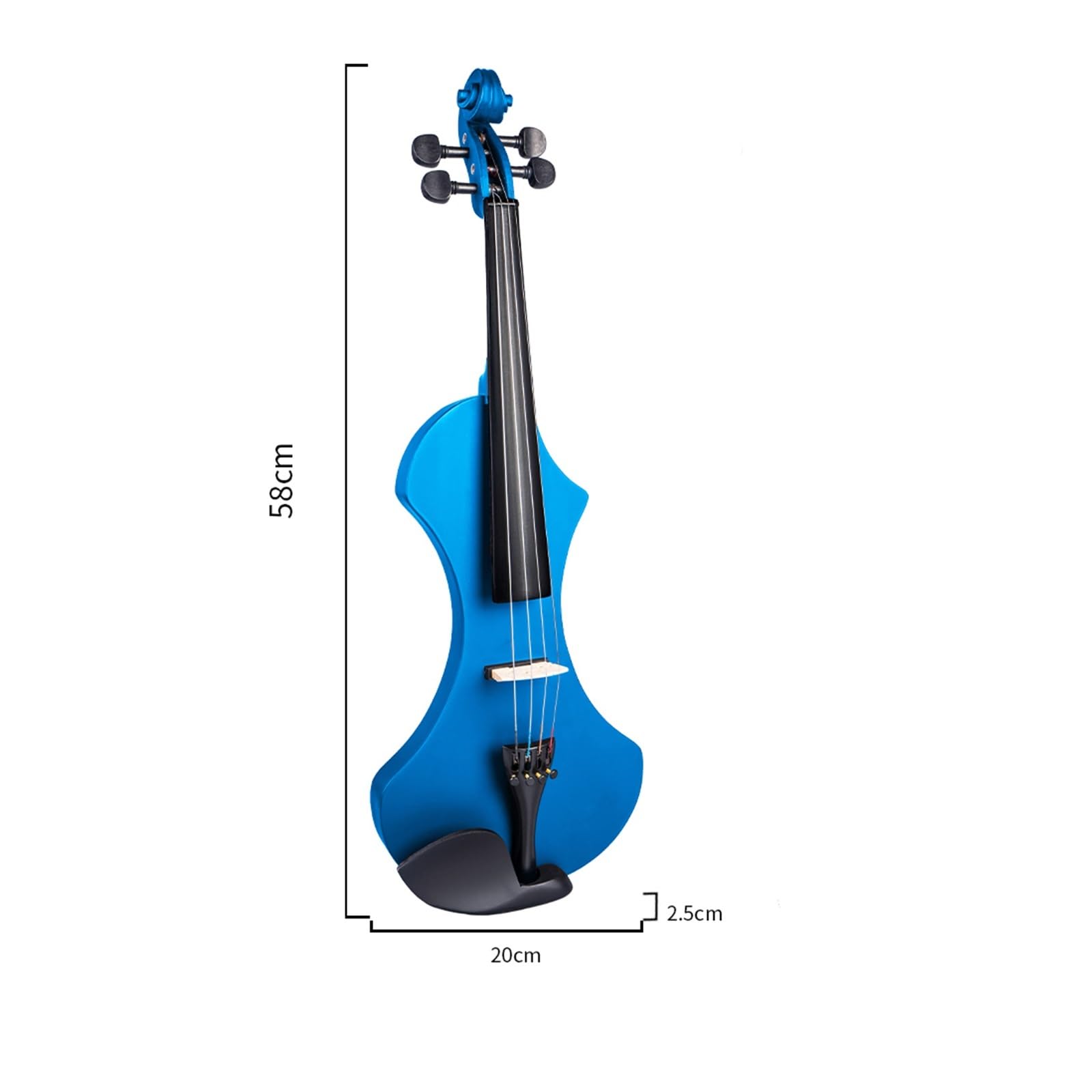 Violino 4/4 Violino Elettrico Full Size Violino A 4 Corde Violino Elettronico Pickup Piezoelettrico Cavo da 3,5 Mm Kit Violino Muto Blu
