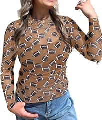 Football-brown Mesh Long Sleeve Top