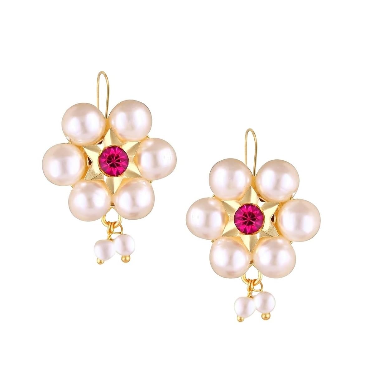 Vama Fashions Half Moon Or Peacock Shape Maharashtrian Traditional Press on Bugadi Upper Ear Clip on Earrings For Women & Girls