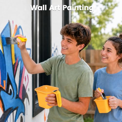 Image of VOOMEY 10 Pack Paint Cups for Painting, Small Paint Bucket Holds 16 oz. of Paint or Stain, Handy Paint Pail for Finishing Detail Work and Repairs, Touch-ups, Crafts,Trim