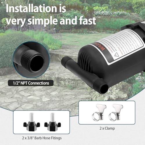 Image of WASSERMANN Pre-Pressurized Accumulator Tank,33.8 oz (1 L) 125 PSI Water Pump Flow Control with Internal Bladder Reduced Pump Cycling, Suitable for RV, Boat, Travel Trailer, Caravan