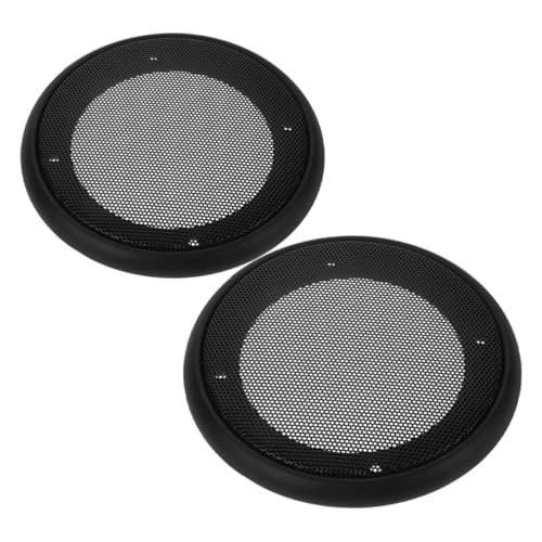 LABRIMP 2個 車用スピーカーグリルカバー ブラック メッシュリング 保護カバー サブウーファー対応 多車種適合 音響保護 埃防止 スリッシュ