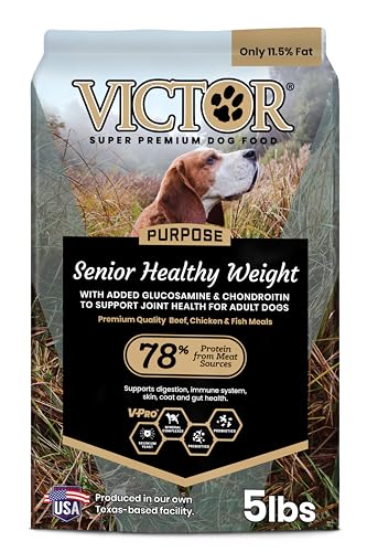 Image of VICTOR Purpose - Senior Healthy Weight Management Dry Dog Food, 5 lb | Super Premium Dog Food, Gluten Free with Glucosamine and Chondroitin, For Hip and Joint Health, Dry Kibble For Adult Dogs