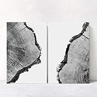 2 Panel Canvas Wall Art Black and White Pine Tree Canvas Prints Home Artwork Decoration for Living Room,Bedroom - 16