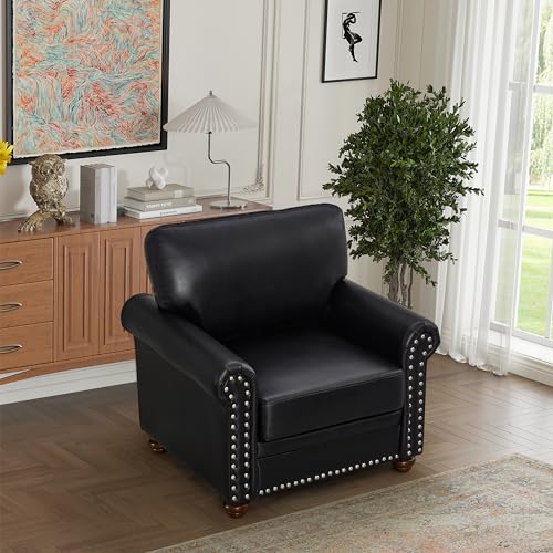 Sillón Contemporáneo Piel Sintética Negro miniatura 4