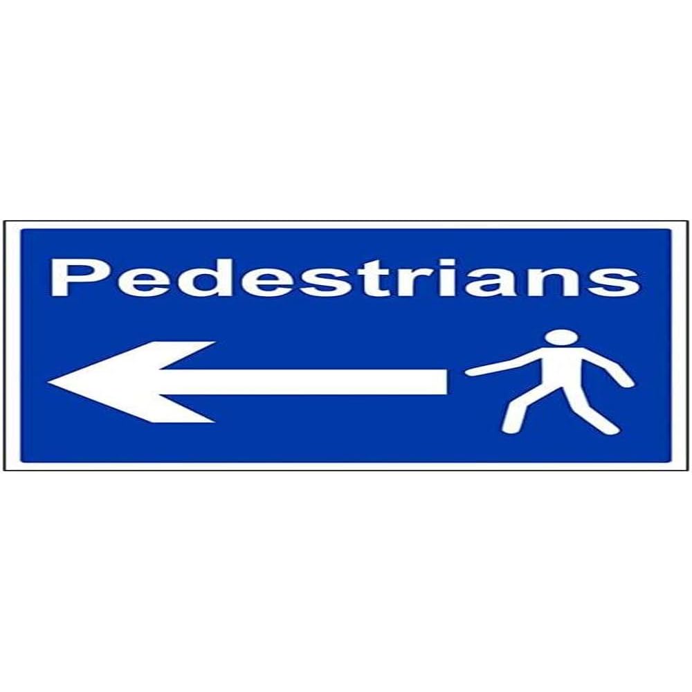 Mandatory General - Pedestrians, Arrow Left - 400 X 300mm, Multi, 400x300mm