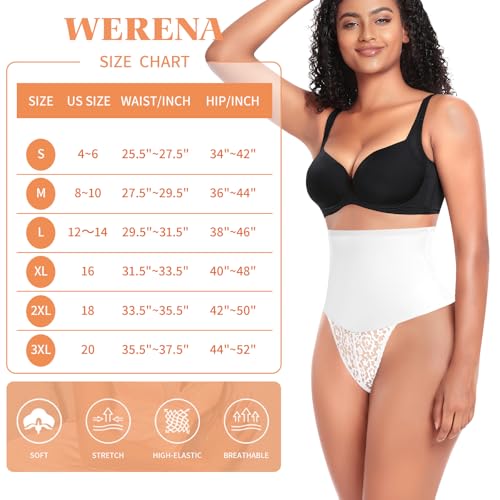 Image of Werena Thong Shapewear for Women Mid High Waisted Shaper Panties Girdle
