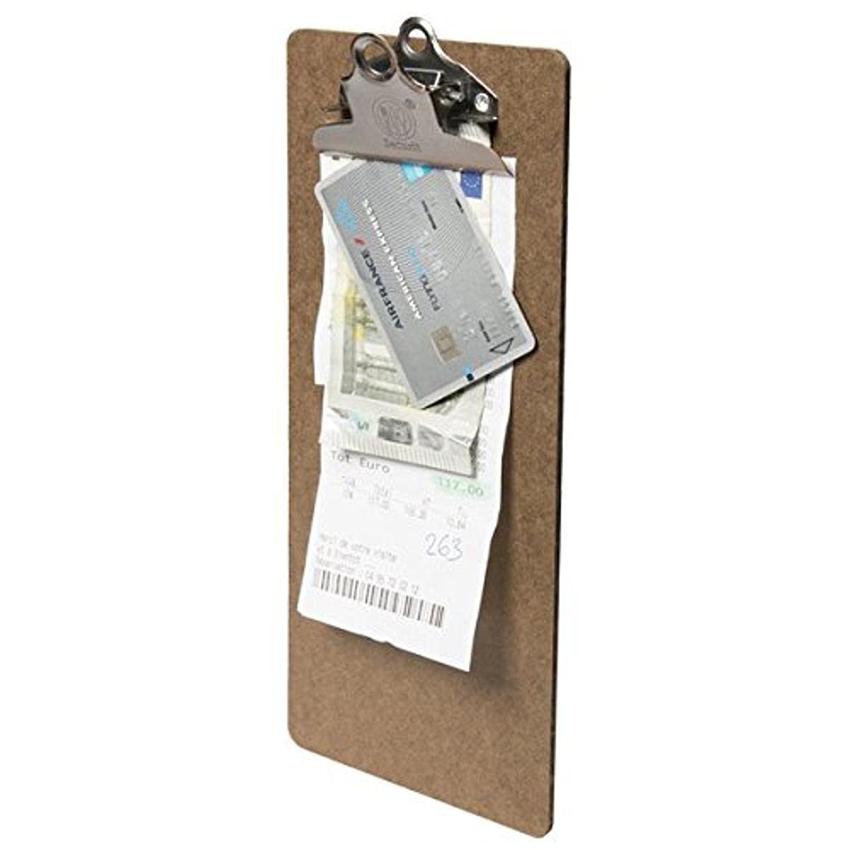 SecuritWooden Bill Presenter Clipboard, Brown with Stainless Steel Clip (MC-CBBP-BR)