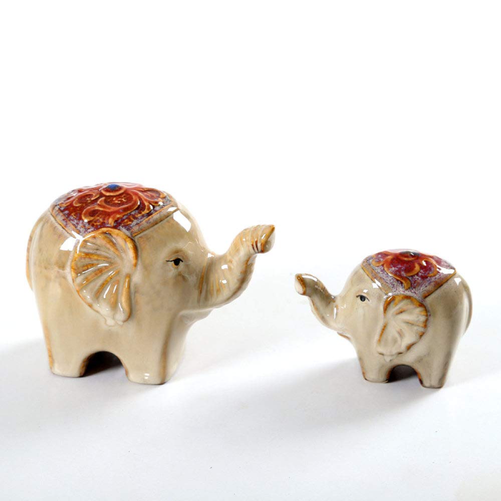 Statue éléphant en céramique artisanale fine pour collection d'art