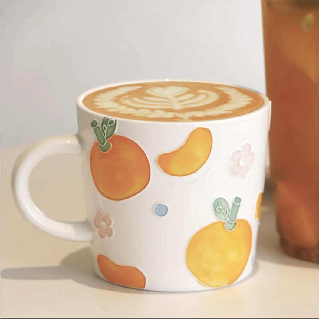 Uroczy ceramiczny kubek do kawy, cappuccino, biały duży kubek do herbaty do biura domu, nadaje się do zmywarki i kuchenki mikrofalowej, prezent z podziękowaniami dla kobiet mężczyzn mamy taty D-240 ml