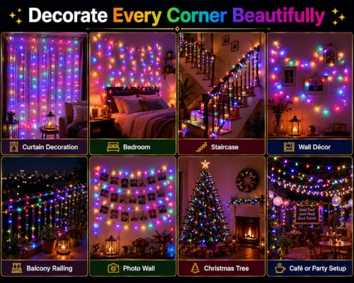 Image of Quace 36 Ft Multicolor LED Pixel String Lights | 360 Flexible Wire Decorative Serial Fairy Lights for Diwali, Christmas, Wedding, Party, Indoor & Outdoor Home Decoration | (Pack of 2)