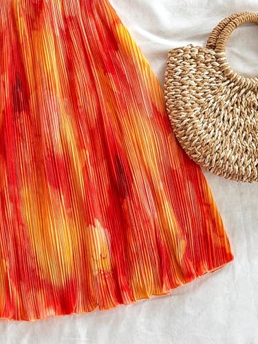 Image of SOLY HUX Women's Tie Dye Cami Dress Halter Backless Sleeveless A Line Short Summer Dresses Sundress