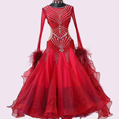 Mo&Ny Vestido Profesional de Competencia de Baile de Tango Magnífico Traje de Escenario de Rendimiento Brillante Ropa de Baile de Salón Swing Grande Vals de Gama Alta Ropa de Baile Moderno,Customize