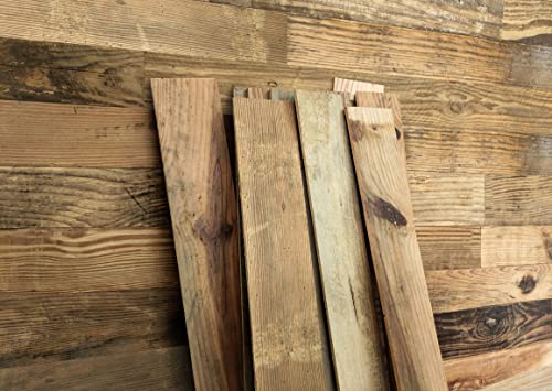 COLAMO 10 Peel and Stick Real Reclaimed Barn Wood Wall Planks,Rustic Wooden Paneling for Wall,Adhesive Shiplap Boards for Room Decor, Living Room, Accent Wall, Stick on Farmhouse Wall Wood Panels
