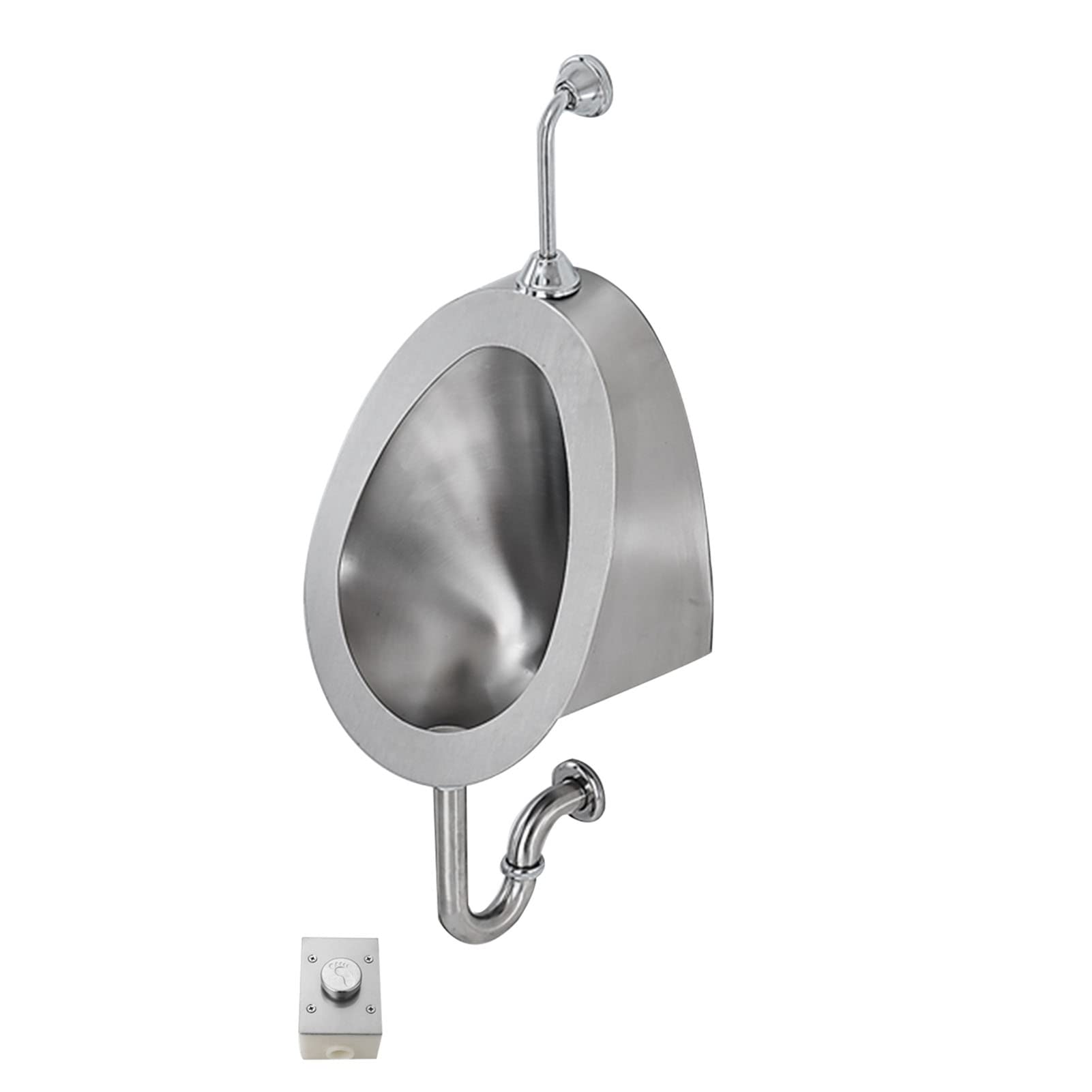 GTHTUHFD 304 Stainless Steel Urinal Wall-Mounted Men'S Bathroom Urinal, Intelligent Induction Flush Commercial Adult Urinal, Anti-Splash And Anti-Odor Vertical Toilet For Bar,Pedal