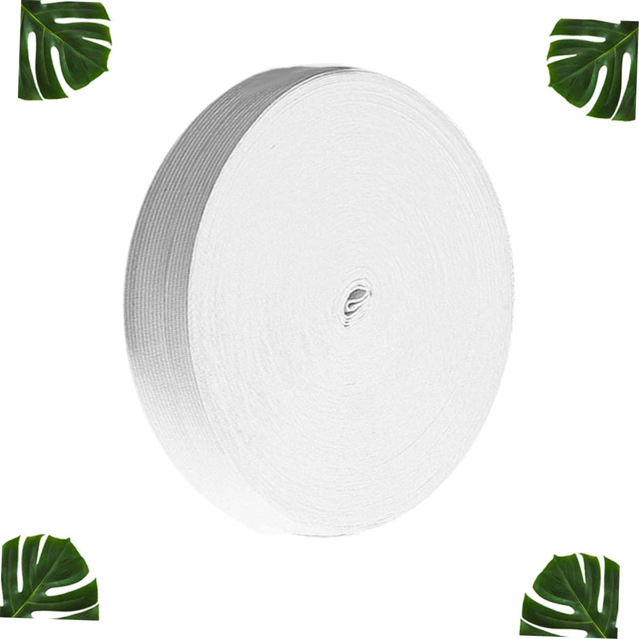 1rotolo Banda Elastico Piatta Metri per Cucito di Abbigliamento Progetti Resistente e Traspirante Bianco