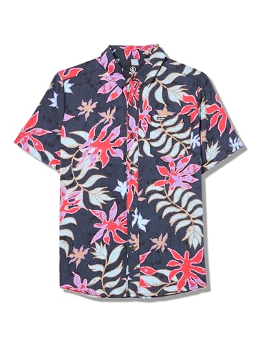 Volcom Big Boys Floral Motion Hawaiian Button Down Shirt